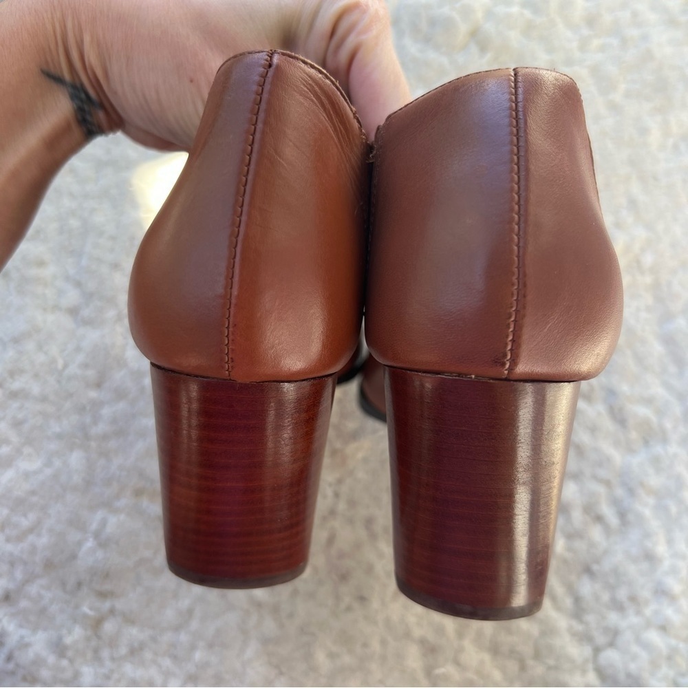 3.1 Phillip Lim 3.1 Lara Low Cut Brandy Leather Chelsea Heel Ankle Booties - Picture 8 of 14